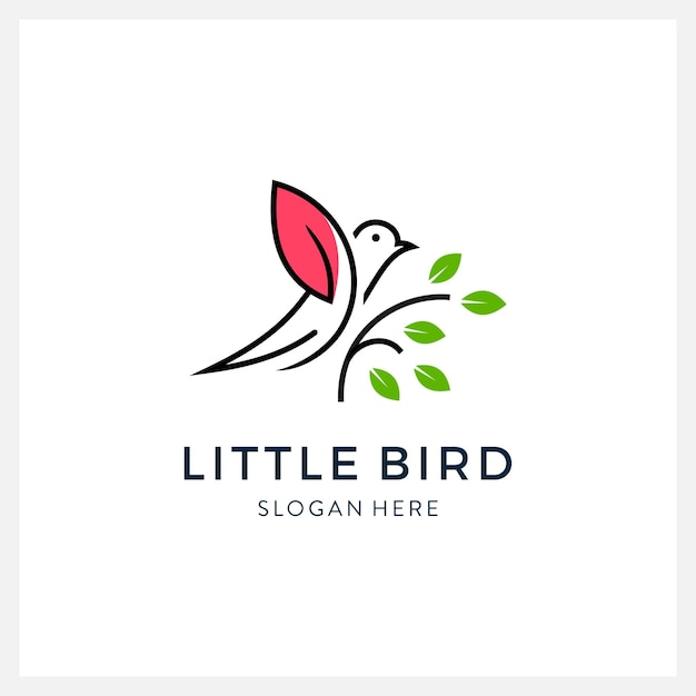 Vogel logo vector lijn kunst ontwerpsjabloon luxe modern minimalistisch en vrouwelijk voor het bedrijfsleven