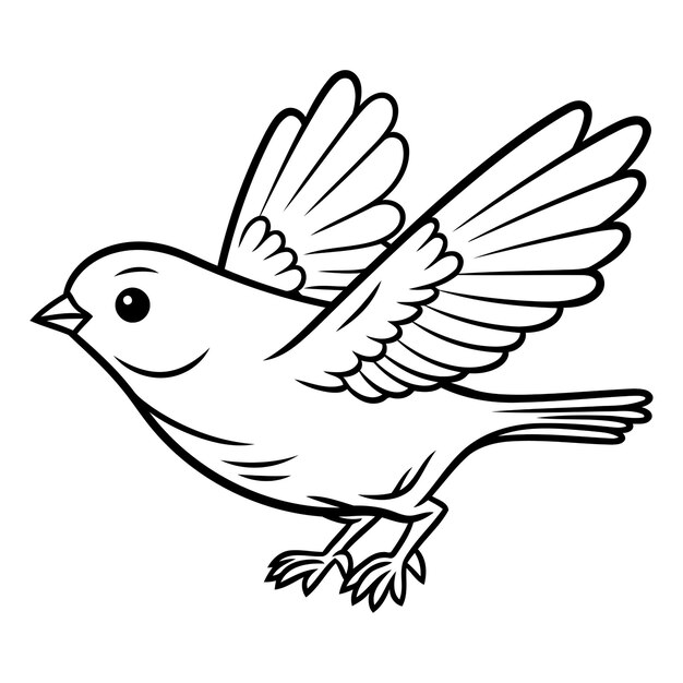 Vogel met gevleugelde zwart-witte kleuren