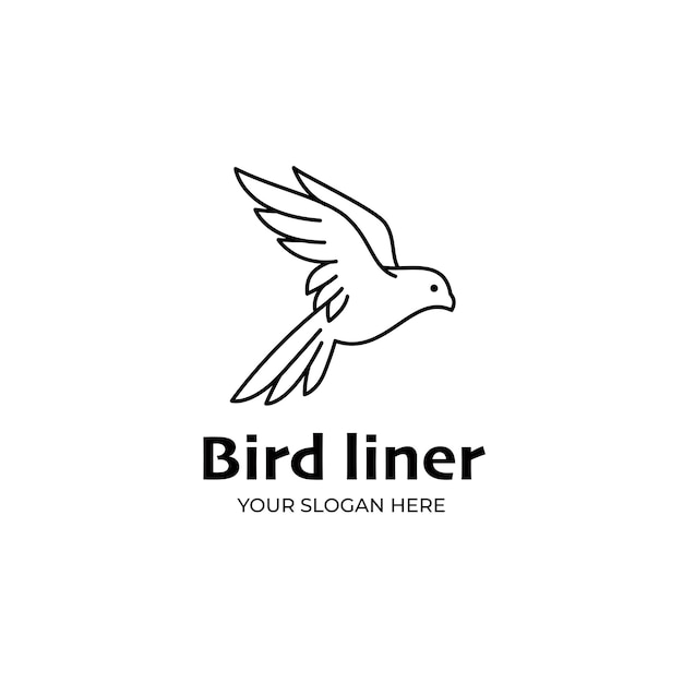 Vector vogel monoline stijl minimalistische logo sjabloon