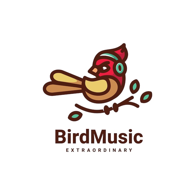 Vector vogel muziek logo