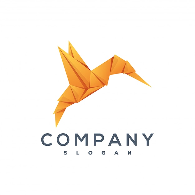 Vogel origami stijl logo