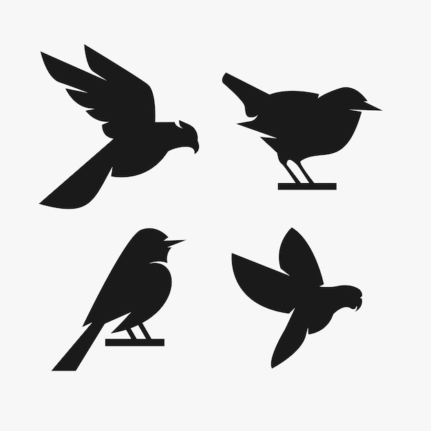 Vector vogel silhouet logo ontwerp