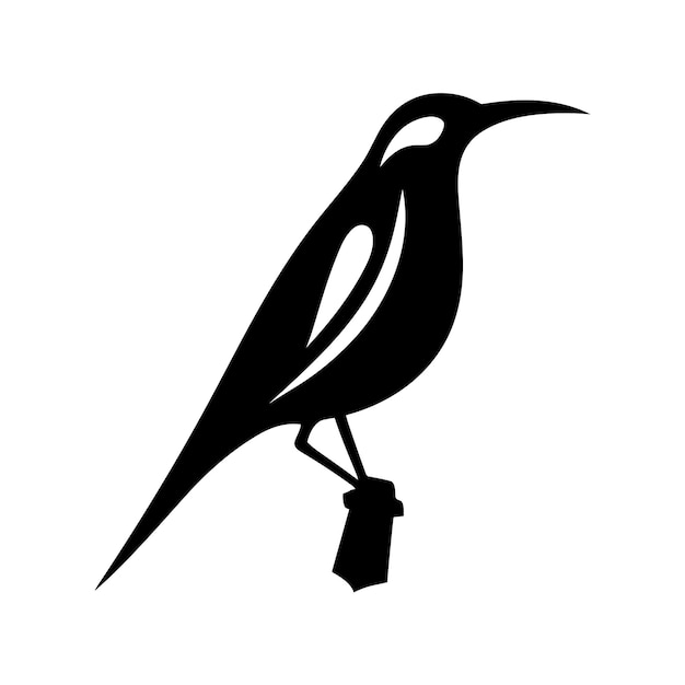 Vogel silhouet ontwerp op witte achtergrond Vector