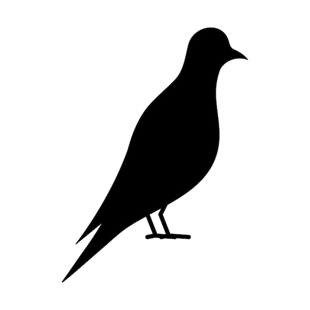 Vogel symbool. Zwarte vogel silhouet.