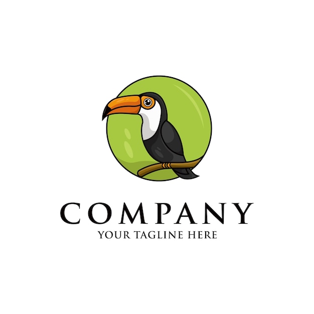 Vogel taucan logo ontwerp illustation