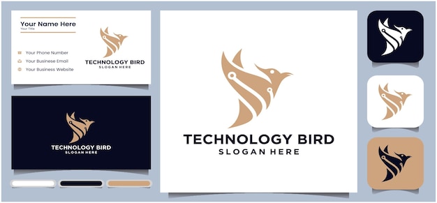 vogel technologie logo vector moderne tech vogel logo robot logo ontwerp vogel technologie logo