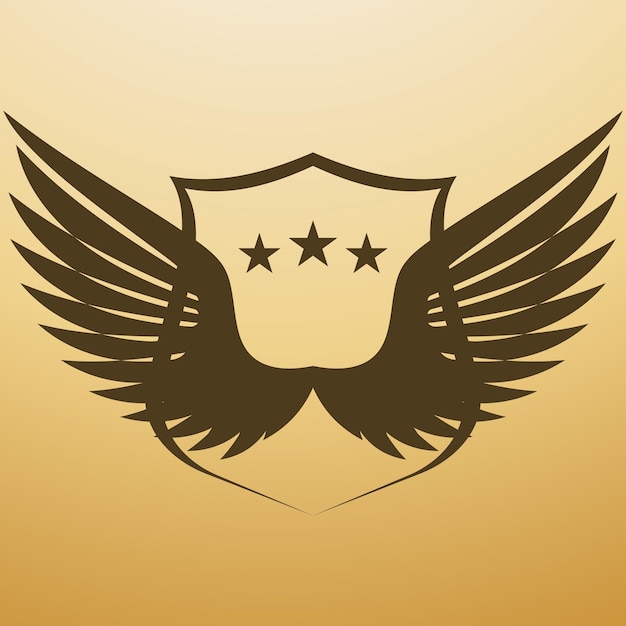 Vector vogel vleugel schild logo afbeelding