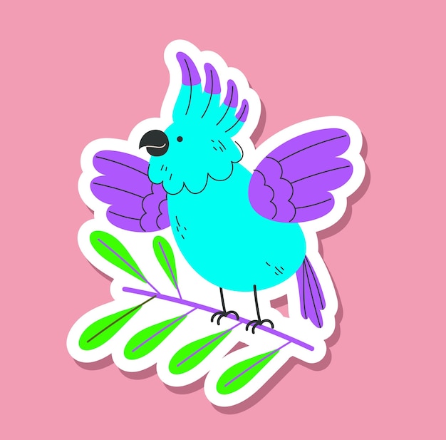 Vogel vliegen dier cartoon sticker natuur element concept grafisch ontwerp illustratie