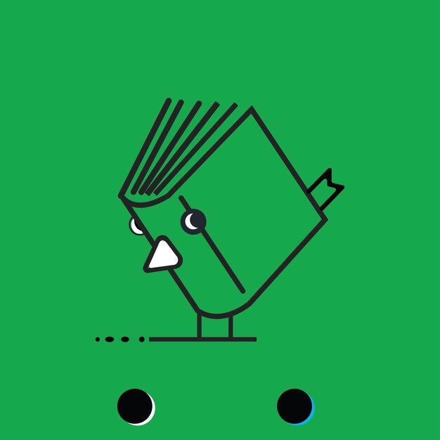 Vector vogelboek op groene achtergrond