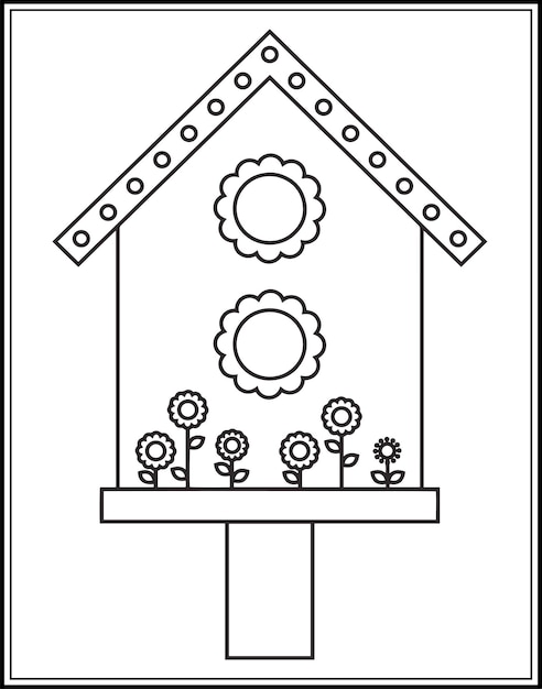 Vogelhuis kleurplaten voor kinderen