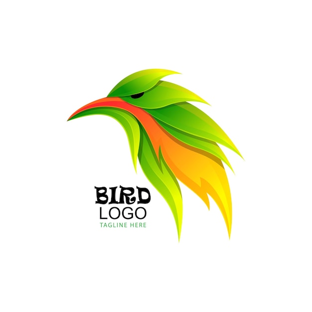 vogellogo, abstract vogellogo-ontwerp full colour, vogelverlooplogo nieuw