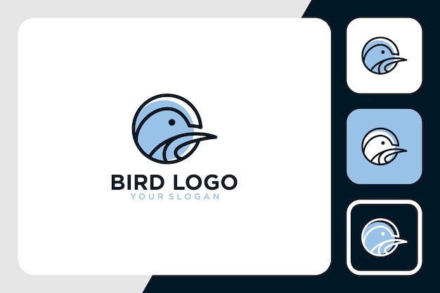 vogellogo-ontwerp met inspiratie voor lijntekeningen
