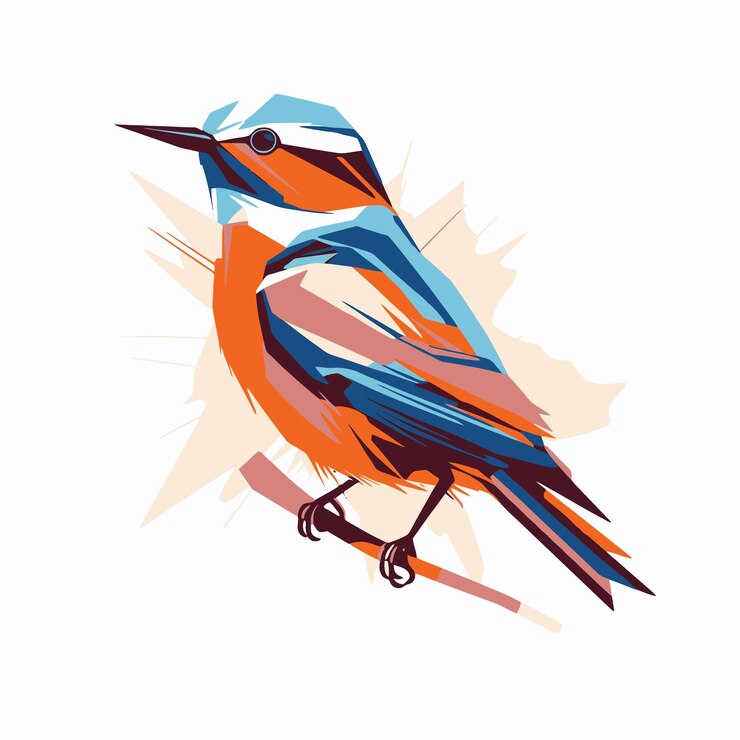Vector vogellustratie in pop art stijl