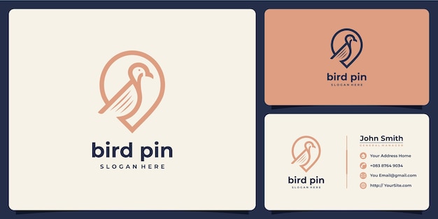 Vogelspeld luxe logo combinatie met visitekaartje