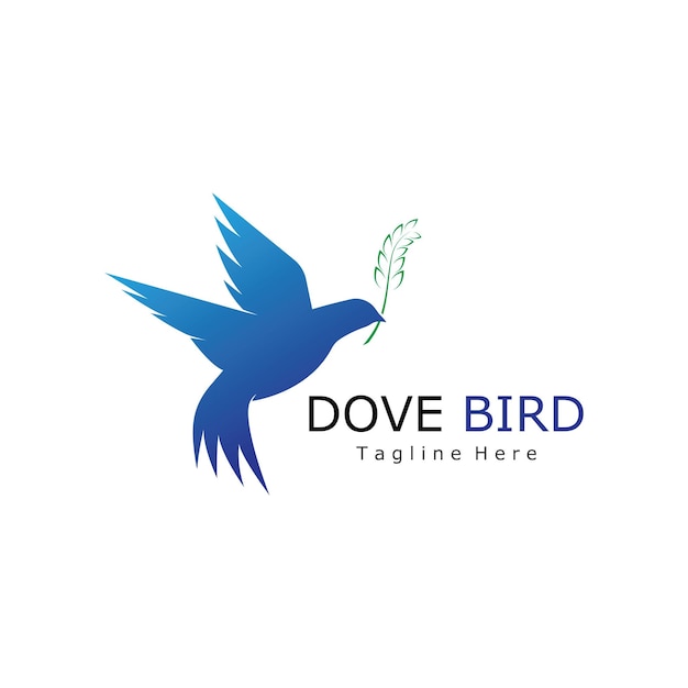 Vogelvleugel Dove Logo Template vectorillustratie