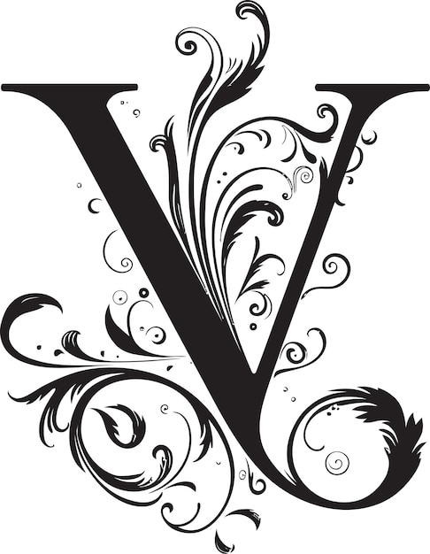 Vogue Script Trendy Font V Vector Levendige patronen Kleurrijke letter V Vector Art