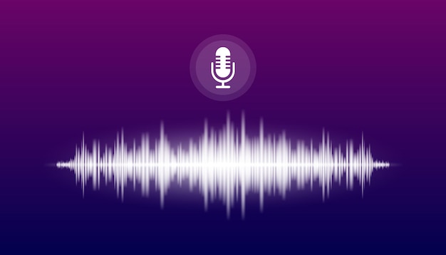 音声アシスタントのコンセプト 音声認識 音声の音波模倣 パーソナルアシスタント