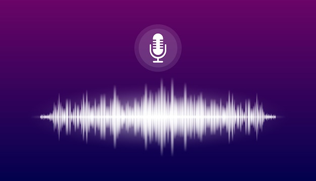 Voice Assistant concept Voice recognition Sound wave imitation of voice sound Personal assistant