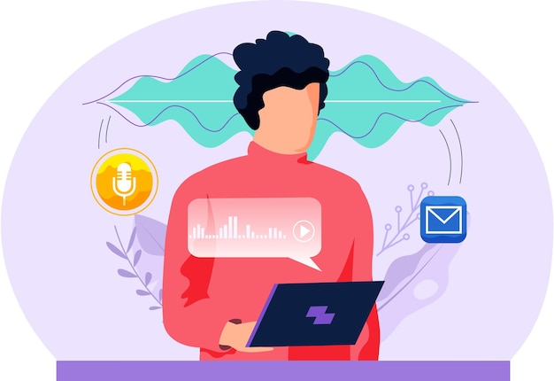 Voice assistant software agent perform tasks for user Speaker recognition vote controlled smart speaker Man voice activated digital assistants identification Virtual assistant sound robot