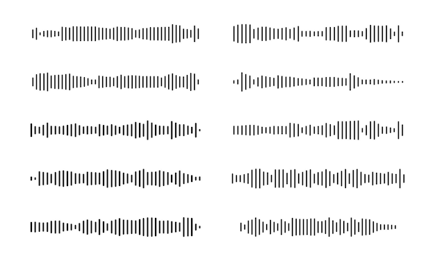Voice audio message icon Sound wave pattern Vector illustration
