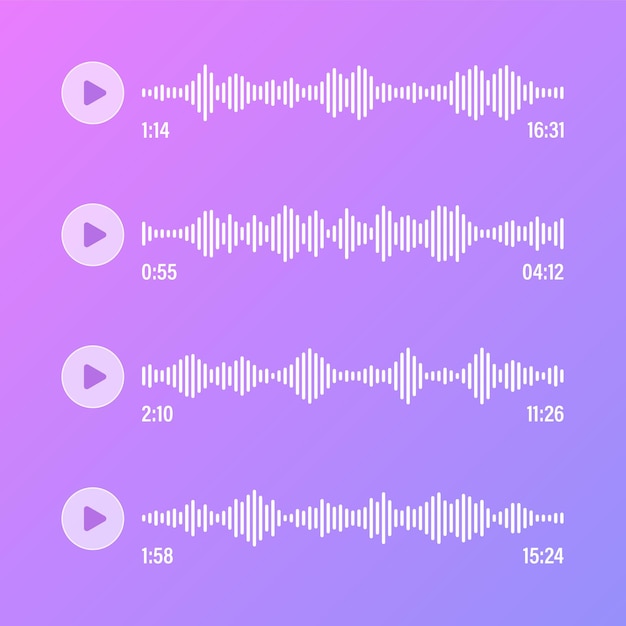 Voice audio message transparent speech bubbles sms text frame social media chat or messaging app