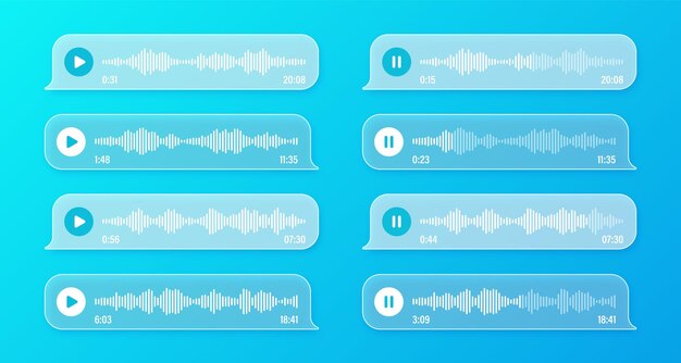 벡터 음성 오디오 메시지 투명한 음성 거품 sms 텍스트 프레임 소셜 미디어 채팅 또는 메시징 앱