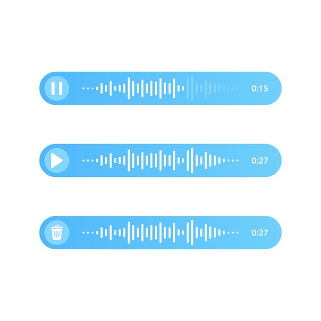 Voice and audio messages Or Modern communication ui in Messenger Vector illustration