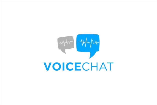 Messaggio di chat vocale logo design tecnologia moderna icona simbolo applicazione di messaggistica audio