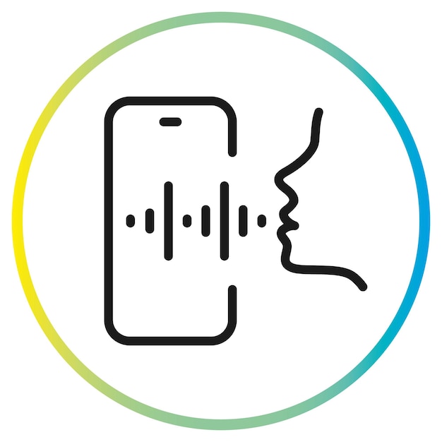 Vector voice command for phone icon