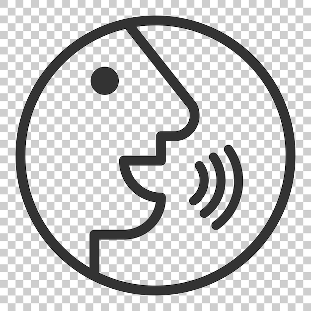 音波のアイコンで音声コマンドをフラットスタイルに スピークコントロールベクトルイラスト 孤立した背景 スピーカーの人々 ビジネスコンセプト
