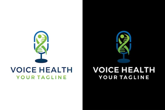 Vector voice health logo podcast voor health logo design