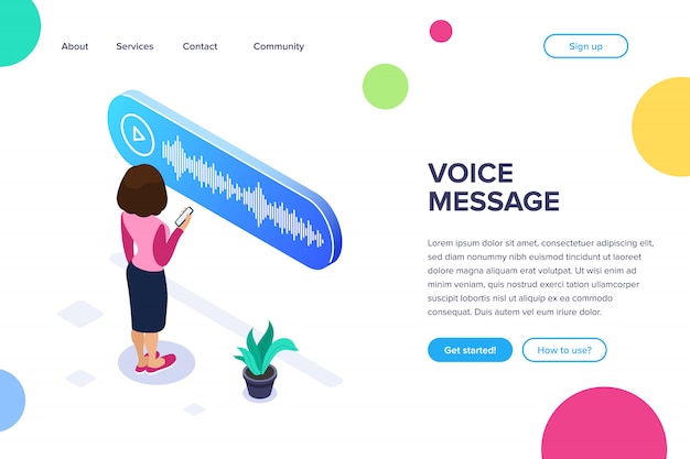 Voice message landing page