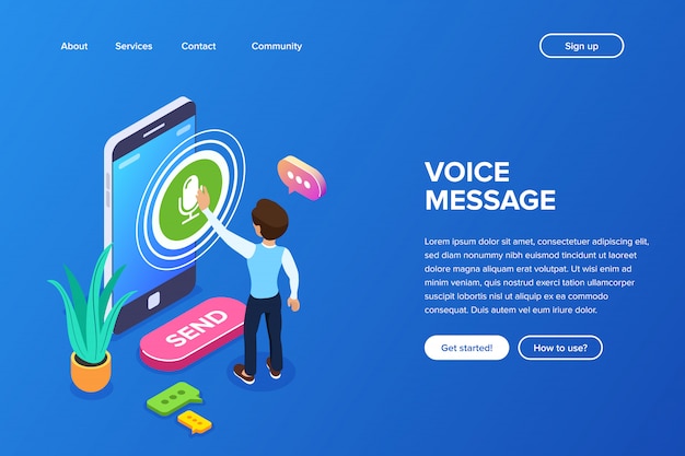 Voice message landing page