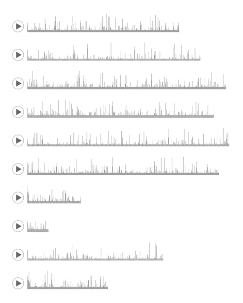 Voice message in social media chats Sound waveform pattern for music player video and chat