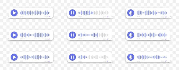 Набор значков голосовых сообщений Голосовой помощник Логотип голосового чата