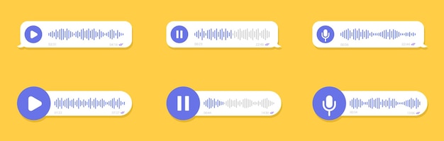 Vector voice messages icon set voice assistant voice chat logo