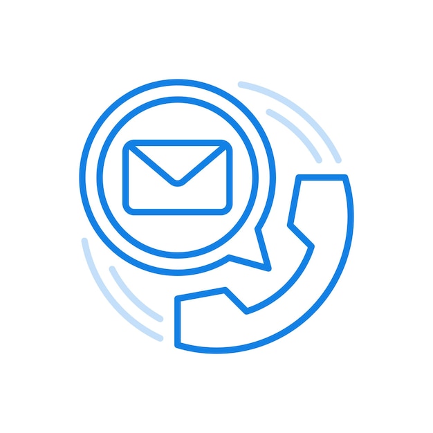 Voice notification email vector line icon modern technology call subscriber when new web message