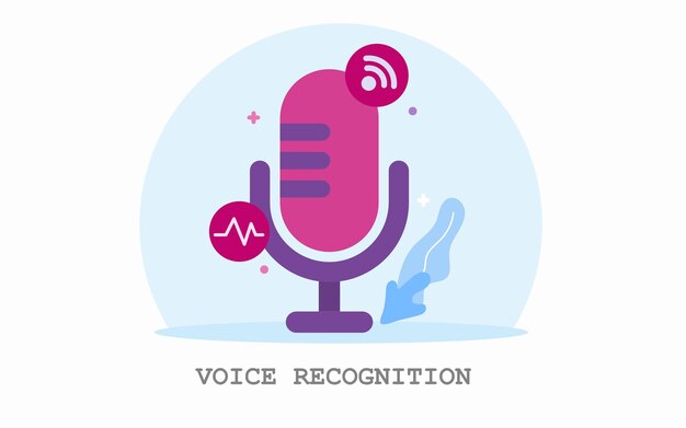 Voice recognition concept. Artificial intelligence recognizes speech. vector illustration.