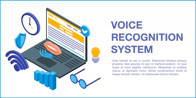 Voice recognition system concept banner