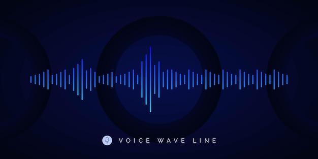 Vector voice recording wave line background design template