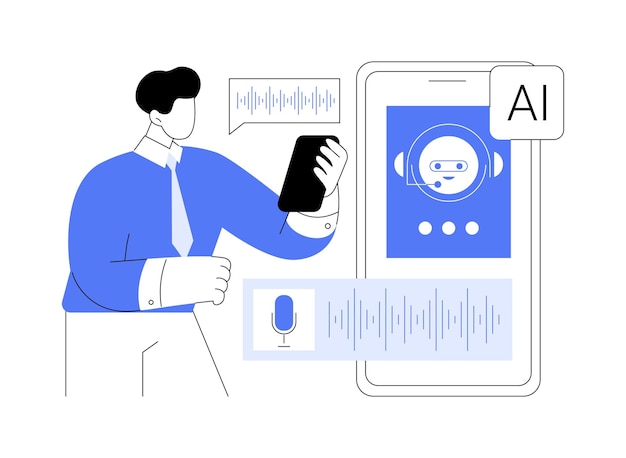 Voiceactivated customer support by ai abstract concept vector illustration customer service voice