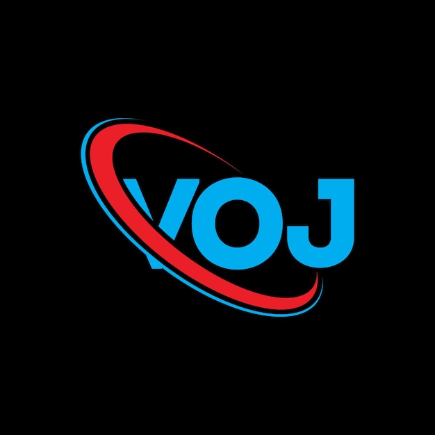 VOJ 로고: VOJ 글자 LOGO 디자인: VOJ 이니셜, 원과 대문자 모노그램 로고, VOJ 테크놀로지 비즈니스 및 부동산 브랜드 타이포그래피