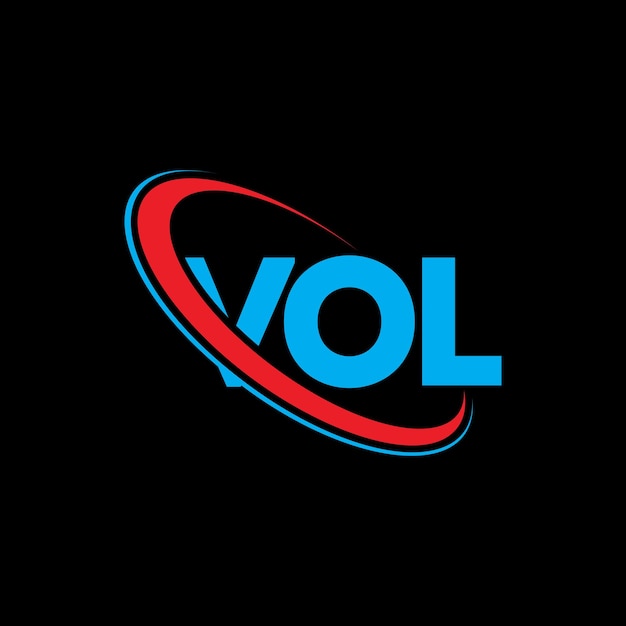 VOL ロゴ VOL 文字 VOL 字母 ロゴデザイン VOL 円と大文字のモノグラムと結びついたVOL ロゴ テクノロジービジネスと不動産ブランドのVOL タイポグラフィー