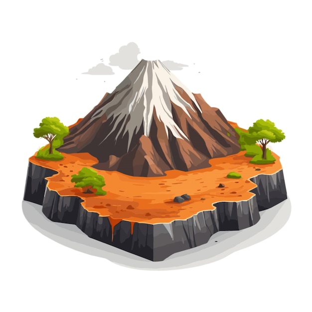 Volcano crater vector