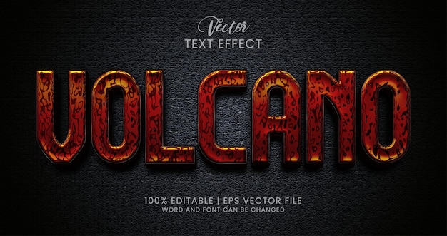 Volcano editable text effect style