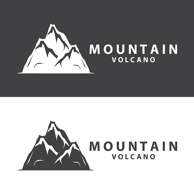volcano logo design inspiration natural scenery volcano eruption mountain elegant premium