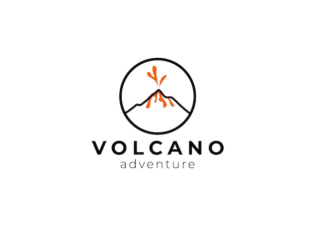 Logo della montagna del vulcano semplice illustrazione del logo vettoriale della montagna del vulcano