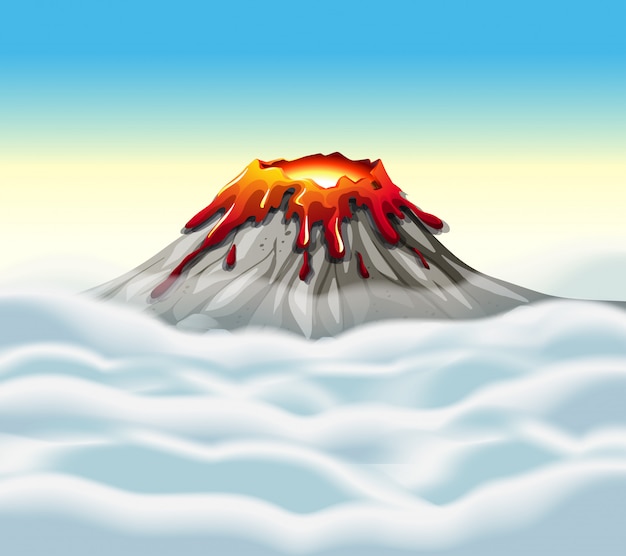 空の火山ピーク