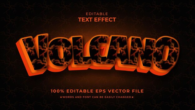 Volcano text effect editable vector f