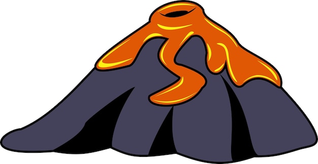 Vettore vulcano con lava